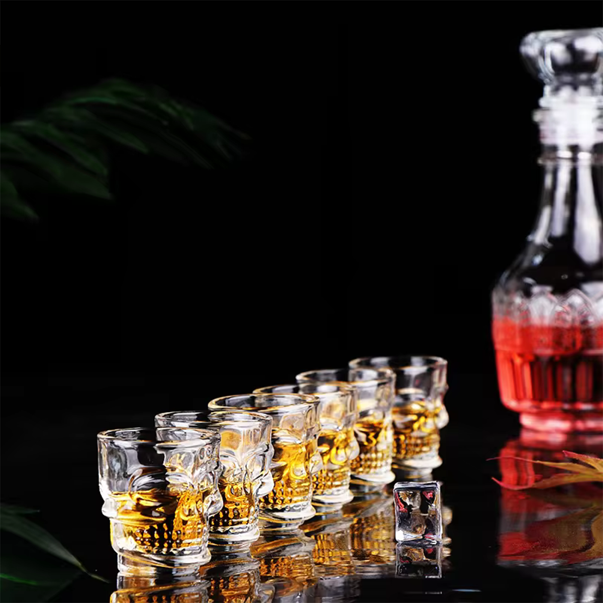Melbify Skull Shot Glasses | 4 Pack | 25ml | Tequila, Vodka, Jagermeister Shot Glasses Set | Party Favors | Gift Set