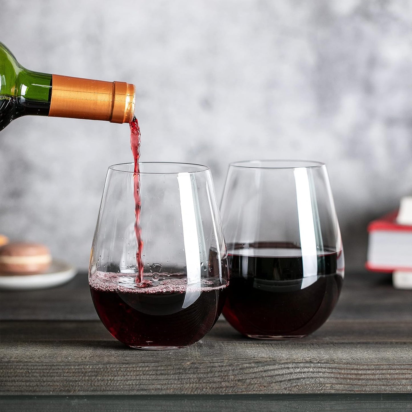 Melbify Stemless Wine Glass | Volume=550ML | Perfect for Red & White Wine & Champagne | Ideal Gift for Women,Men, Wedding, Birthday, Christmas