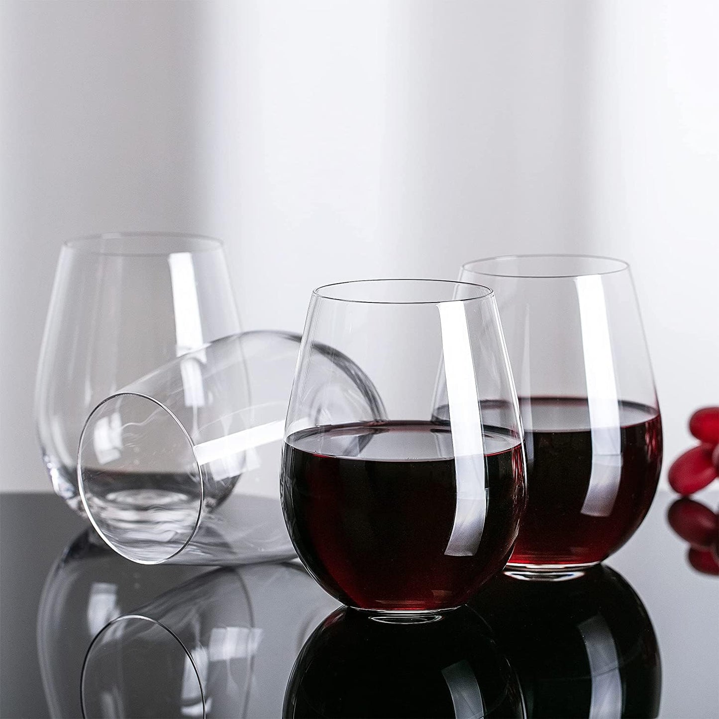 Melbify Stemless Wine Glass | Volume=550ML | Perfect for Red & White Wine & Champagne | Ideal Gift for Women,Men, Wedding, Birthday, Christmas