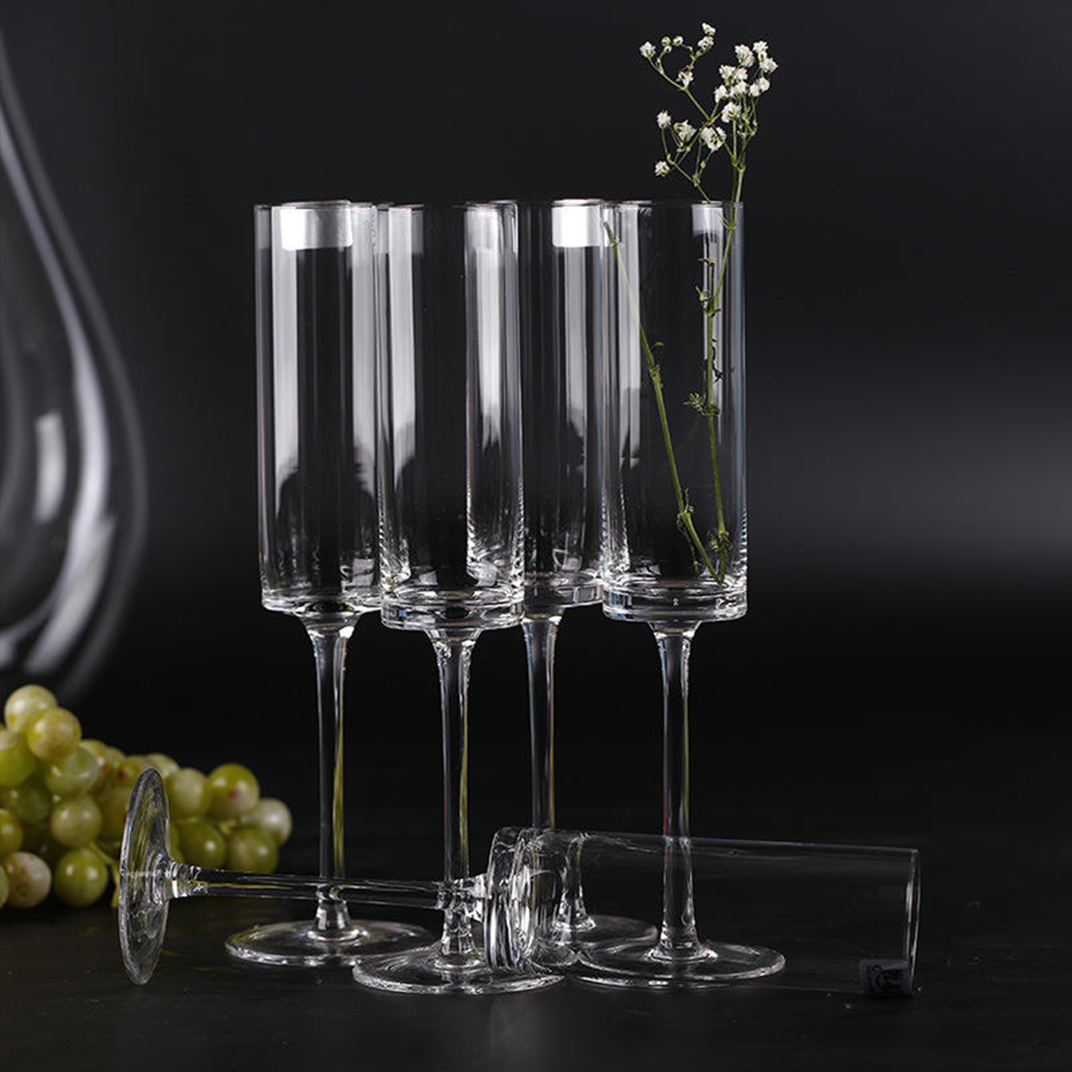 Melbify Cylinder Wine Glasses | 160 ml | Luxury Wine Glassware | Wide Mouth | Designer Wine Glasses | Unique | Crystal Wine Glass Set | Luxury Wine Glass