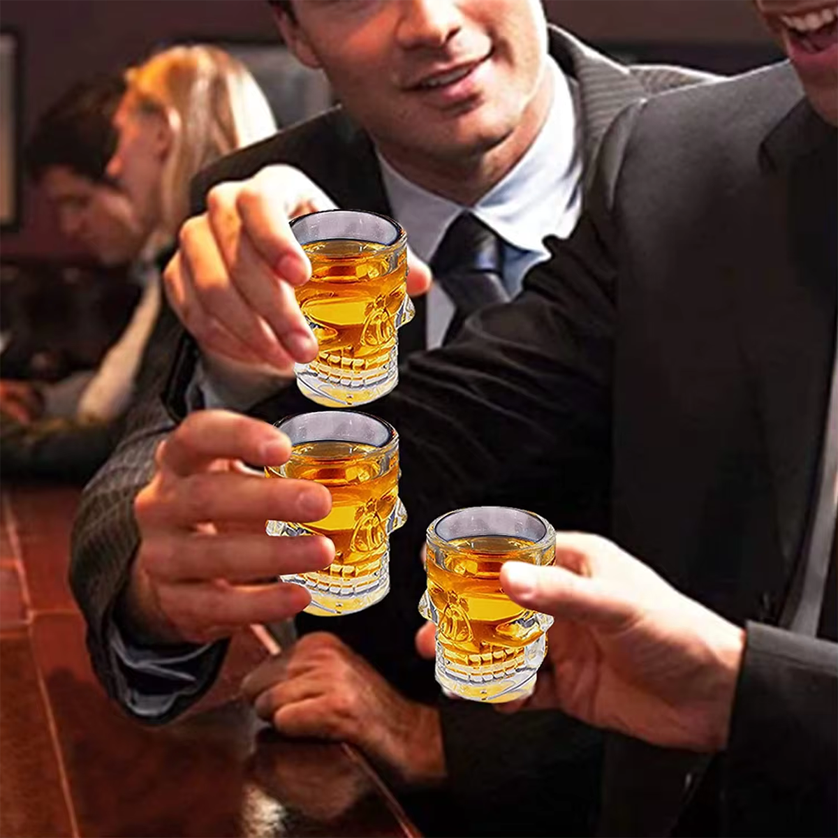 Melbify Skull Shot Glasses | 4 Pack | 25ml | Tequila, Vodka, Jagermeister Shot Glasses Set | Party Favors | Gift Set