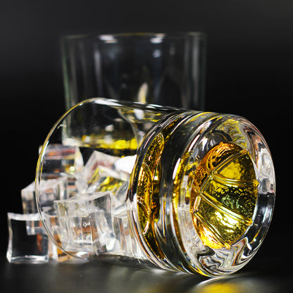 Gold Basketball Whiskey Glass, 300 ml