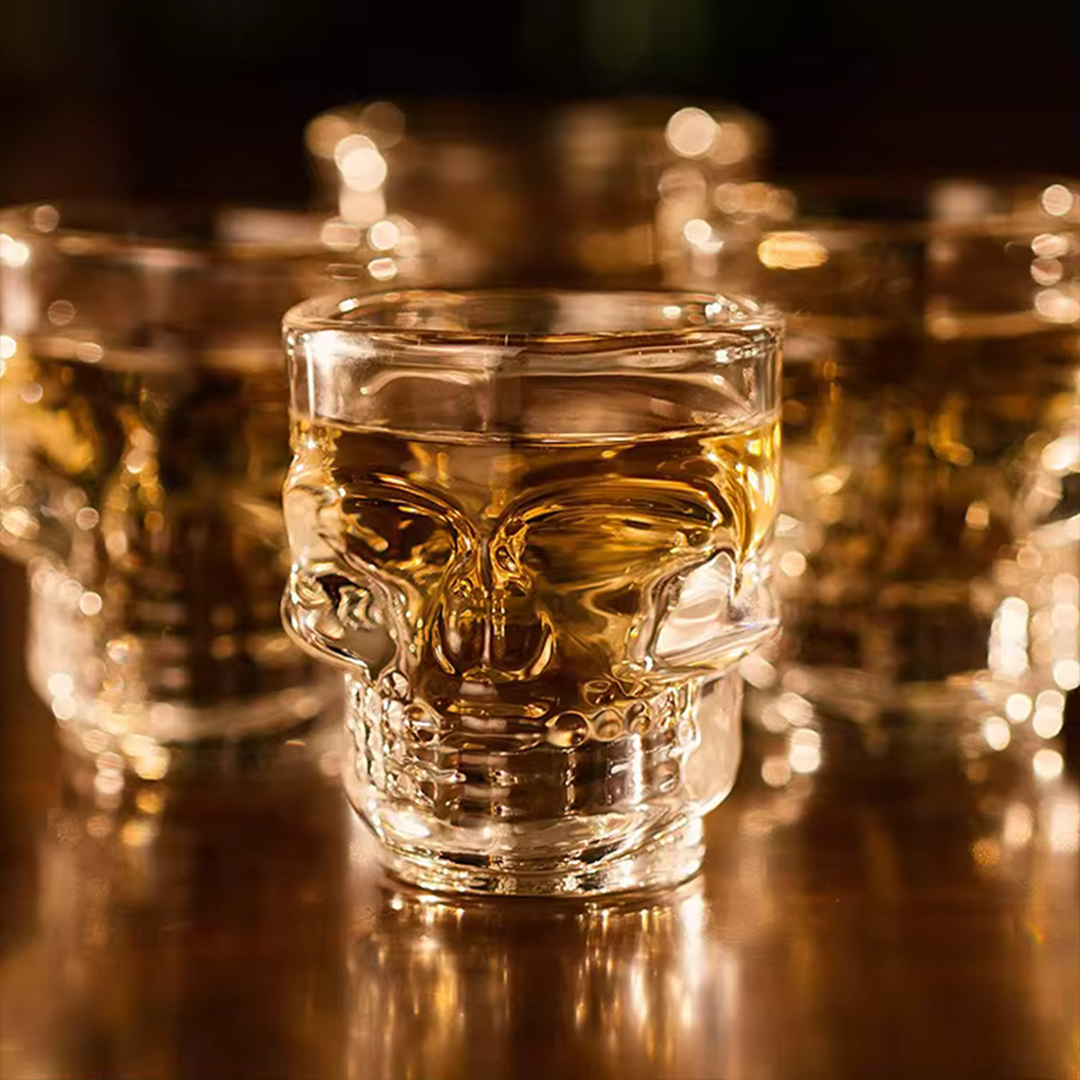 Melbify Skull Shot Glasses | 4 Pack | 25ml | Tequila, Vodka, Jagermeister Shot Glasses Set | Party Favors | Gift Set