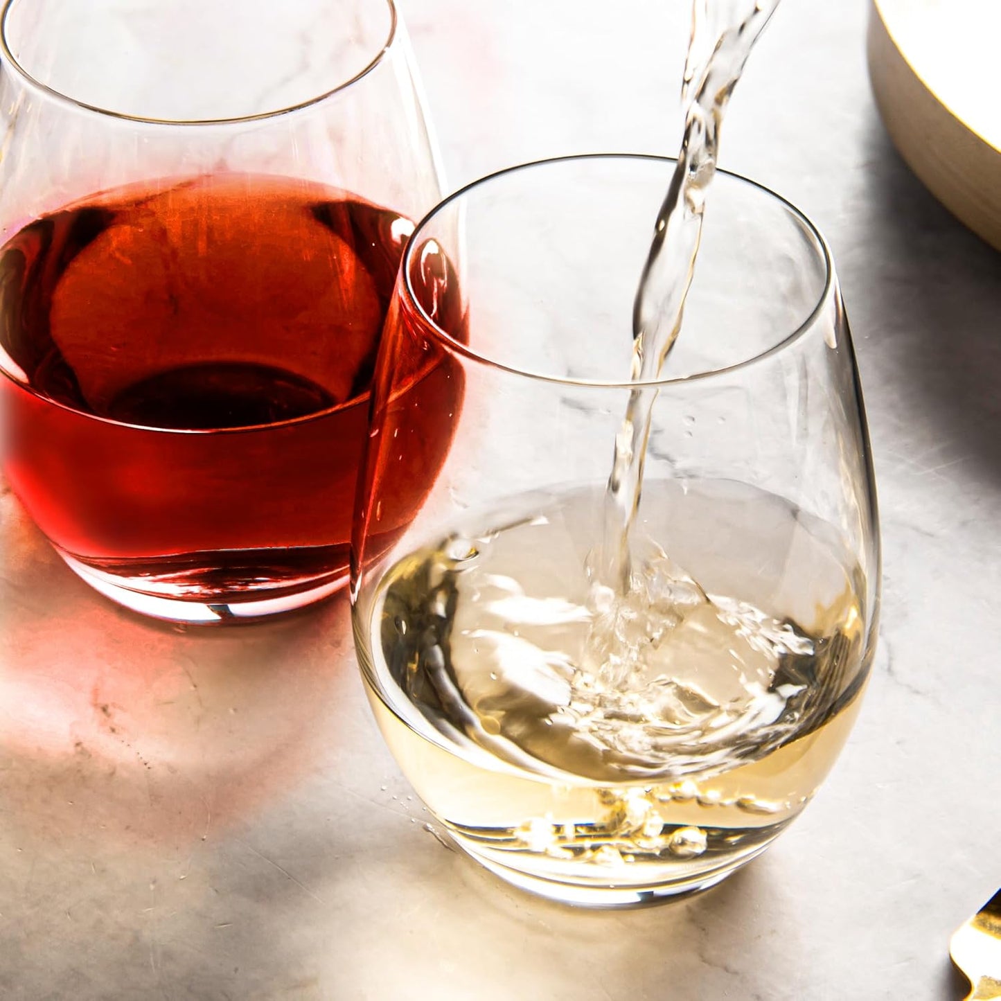 Melbify Stemless Wine Glasses Gift Set | Set of 6 |Elegant Gift Box|Ultra-Premium Wine Glass |Luxury|Fancy|Crystal Glass | Limited Edition |Perfect for Red White Wine Champagne|Ideal For Wedding, Couple, Anniversary Gift