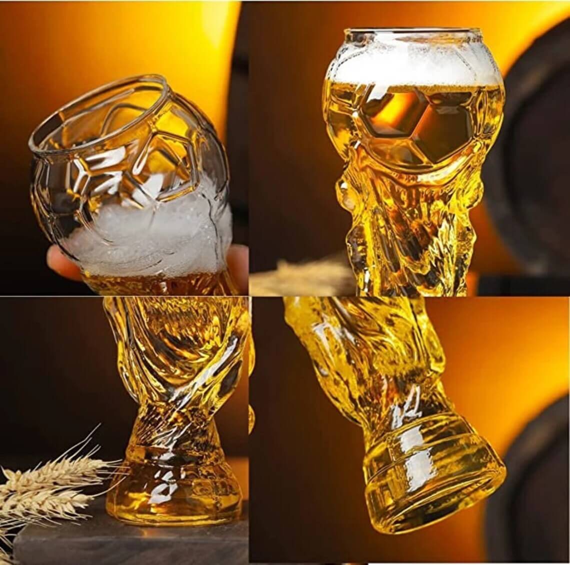 Football Trophy Beer Mug,Set of 2 ,450 ML melbify
