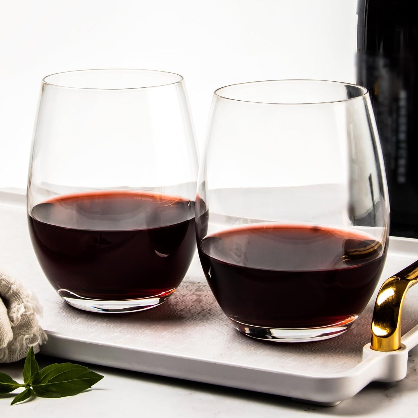 Melbify Stemless Wine Glass | Volume=550ML | Perfect for Red & White Wine & Champagne | Ideal Gift for Women,Men, Wedding, Birthday, Christmas