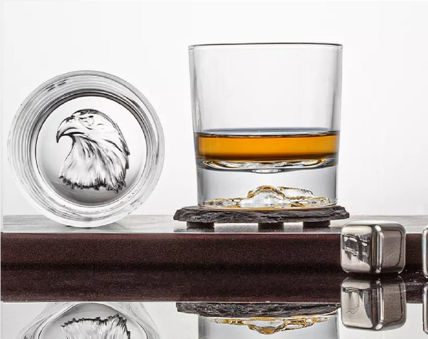 Melbify Plain Eagle Whiskey Glass |300 ml | Animal Whiskey Glass | Old Fashioned Whiskey Glass| Premium | Unique| Big| Broad | Round Whiskey Glass with Thick Bottom