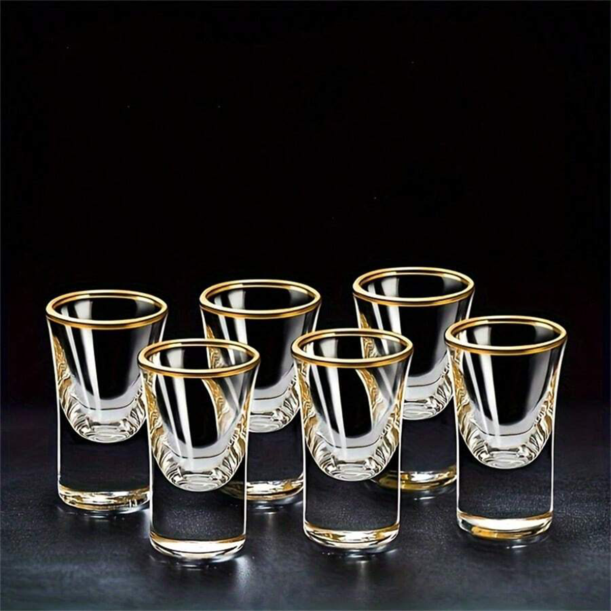 Luxury Gold Rim Shot Glasses | 50ml | Tequila Glasses | Vodka Shot Glass Set | Jagermeister Shot Glasses| Party Shot Glasses
