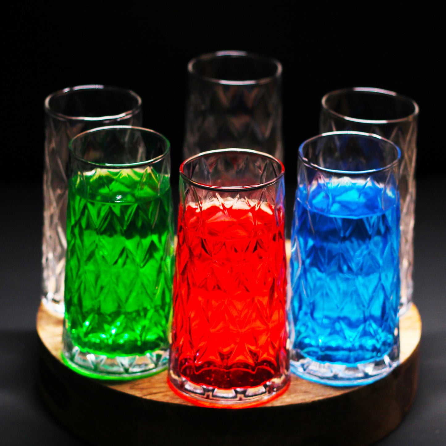 Melbify Leafy Cocktail Glasses | 350 ml | Highball Cocktail Glass | Tall Glasses for Cocktail | Long Cocktail Glass | Unique LIIT Cocktail Glass