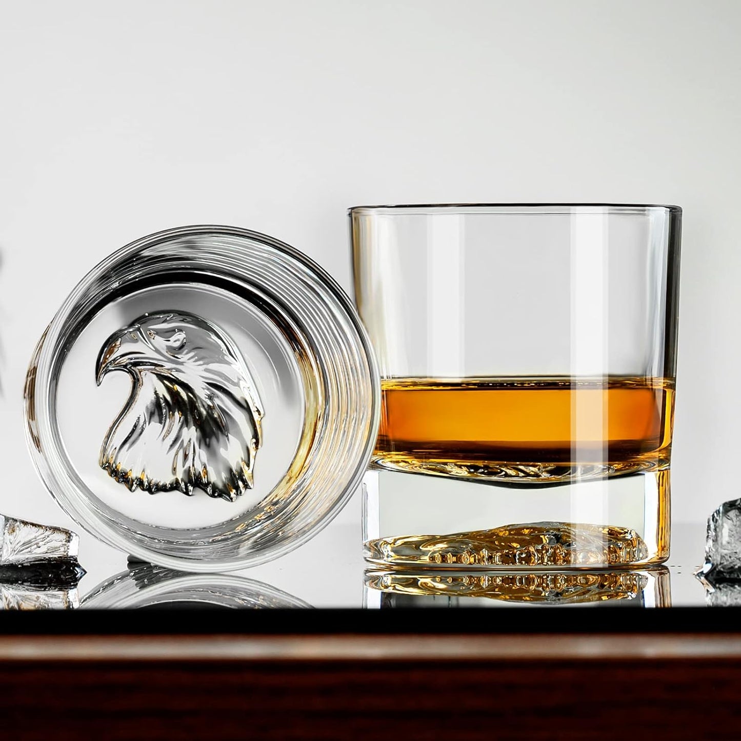 Melbify Plain Eagle Whiskey Glass |300 ml | Animal Whiskey Glass | Old Fashioned Whiskey Glass| Premium | Unique| Big| Broad | Round Whiskey Glass with Thick Bottom