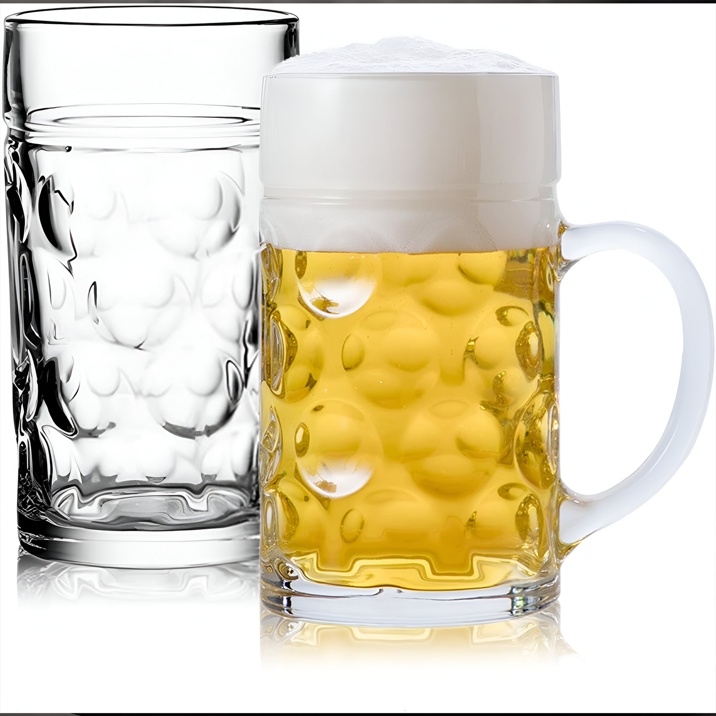 Melbify Glazed Beer Mug | Volume=600ml | Large Beer Mug with Handle | Classic Beer Mug | Heavy | Perfect for Beer, Cider,Drinks | Pub & Bar Glass