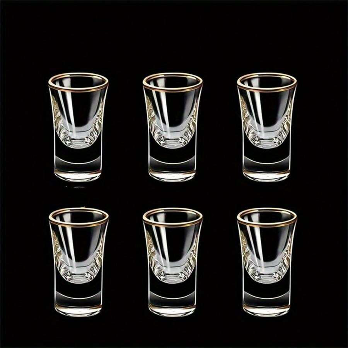 Luxury Gold Rim Shot Glasses | 50ml | Tequila Glasses | Vodka Shot Glass Set | Jagermeister Shot Glasses| Party Shot Glasses