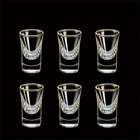 Luxury Gold Rim Shot Glasses | 50ml | Tequila Glasses | Vodka Shot Glass Set | Jagermeister Shot Glasses| Party Shot Glasses
