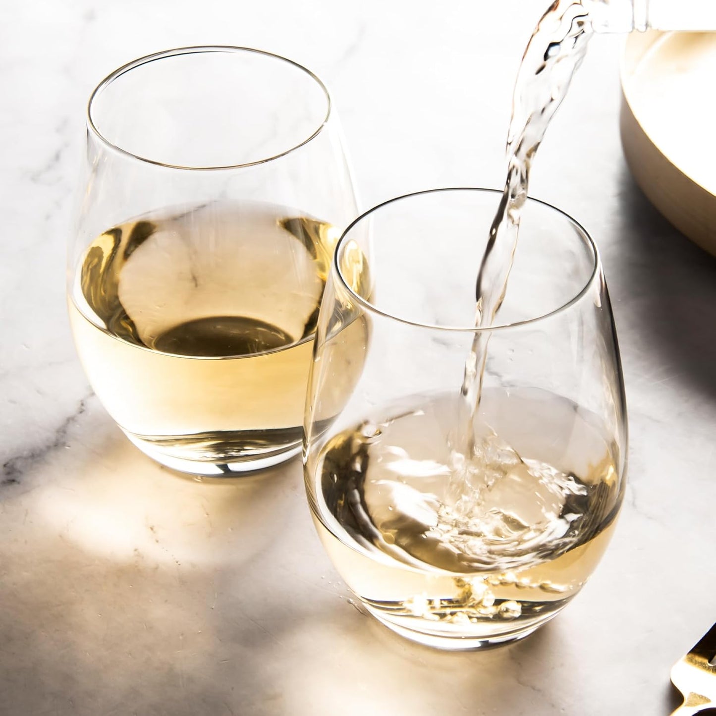 Melbify Stemless Wine Glass | Volume=550ML | Perfect for Red & White Wine & Champagne | Ideal Gift for Women,Men, Wedding, Birthday, Christmas