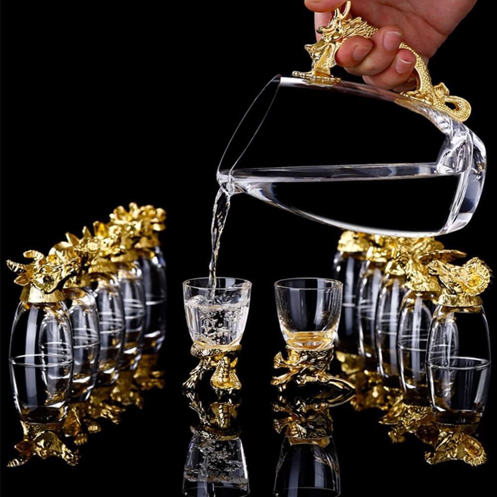 Zodiac Decanter(250 ml) with 12 Shooter Glass(25ml) melbify