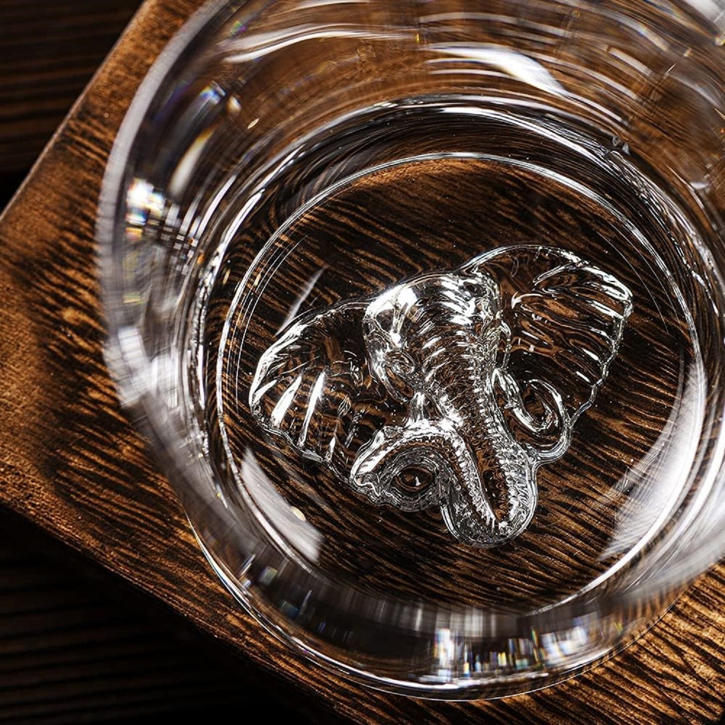 Melbify Plain Elephant Whiskey Glass | 300 ml | Premium | Unique| Big Size | Broad | Animal Whiskey Glass| Old Fashioned Whiskey Glass| High Ball Glass with Thick Bottom