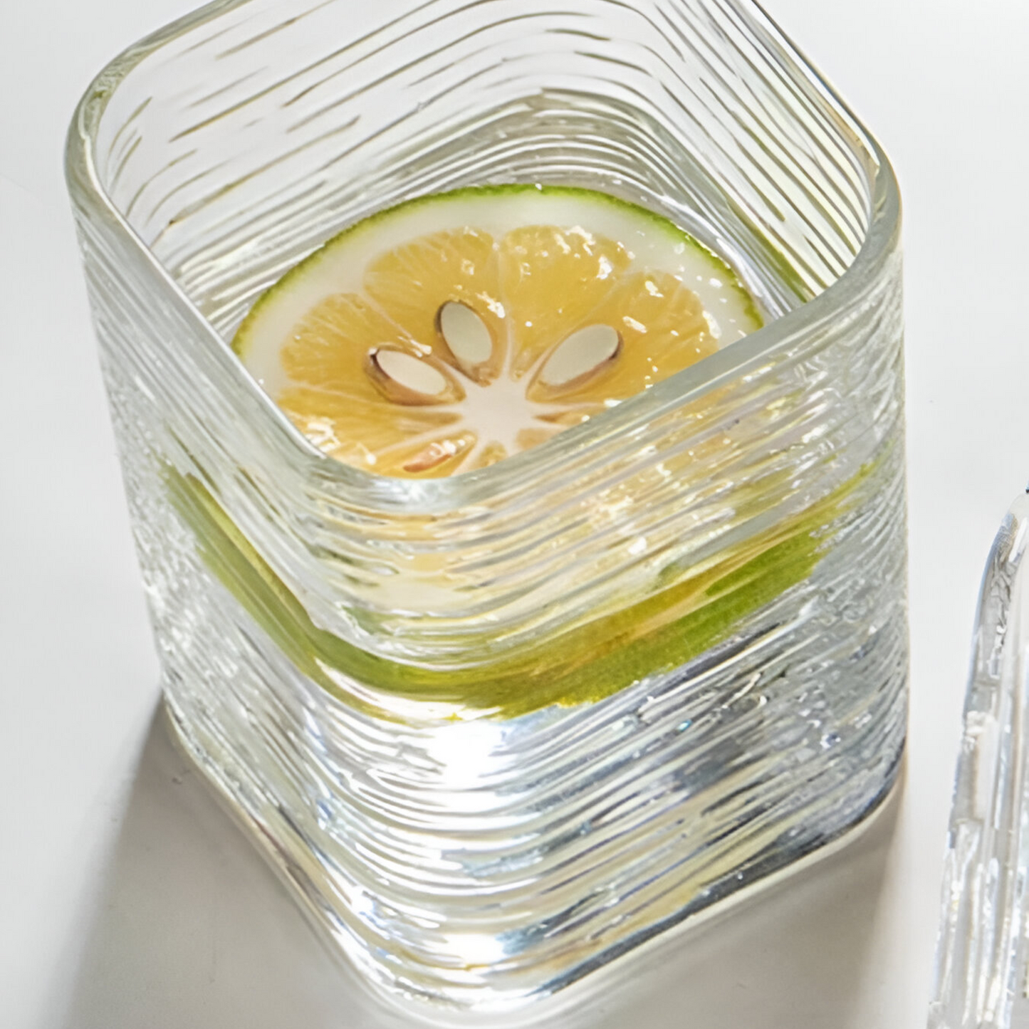 Melbify Japanese Wave Pattern Whiskey Glasses | Volume=370ML | Premium | Rocks Glasses | Perfect for Whiskey, Scotch, Rum, and Cognac