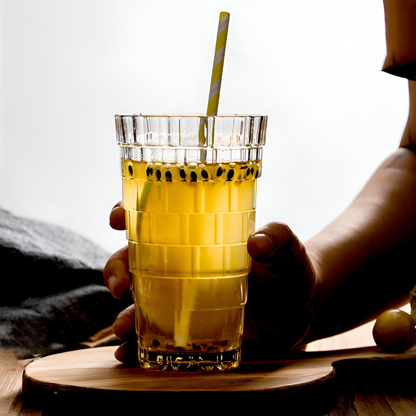 Melbify Step Mojito Glasses | Volume=350ML | Crystal Luxury Stack Highball Tumbler Glasses | Cocktail Glasses | Perfect for Mojitos, Cocktails, Juice,Water, Icetea & Mixed Drinks