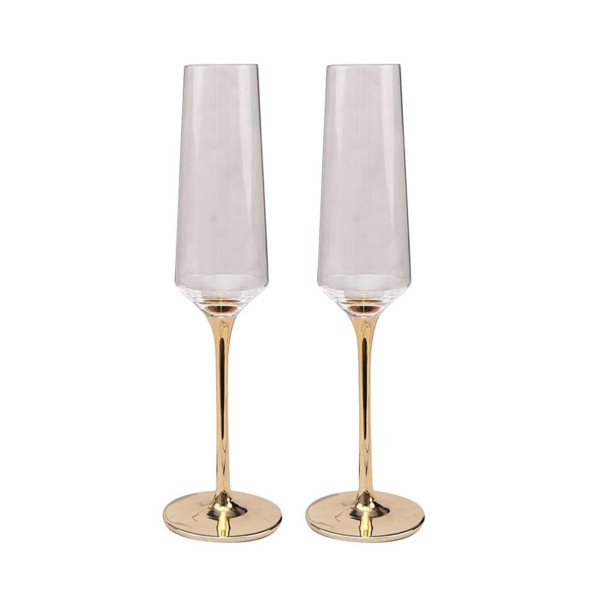 Melbify Gold Stem Champagne Glass | 300 ml | Imported Wine Glasses | Luxury Wine Glass Set | Fancy Designer Wine Glasses | Unique
