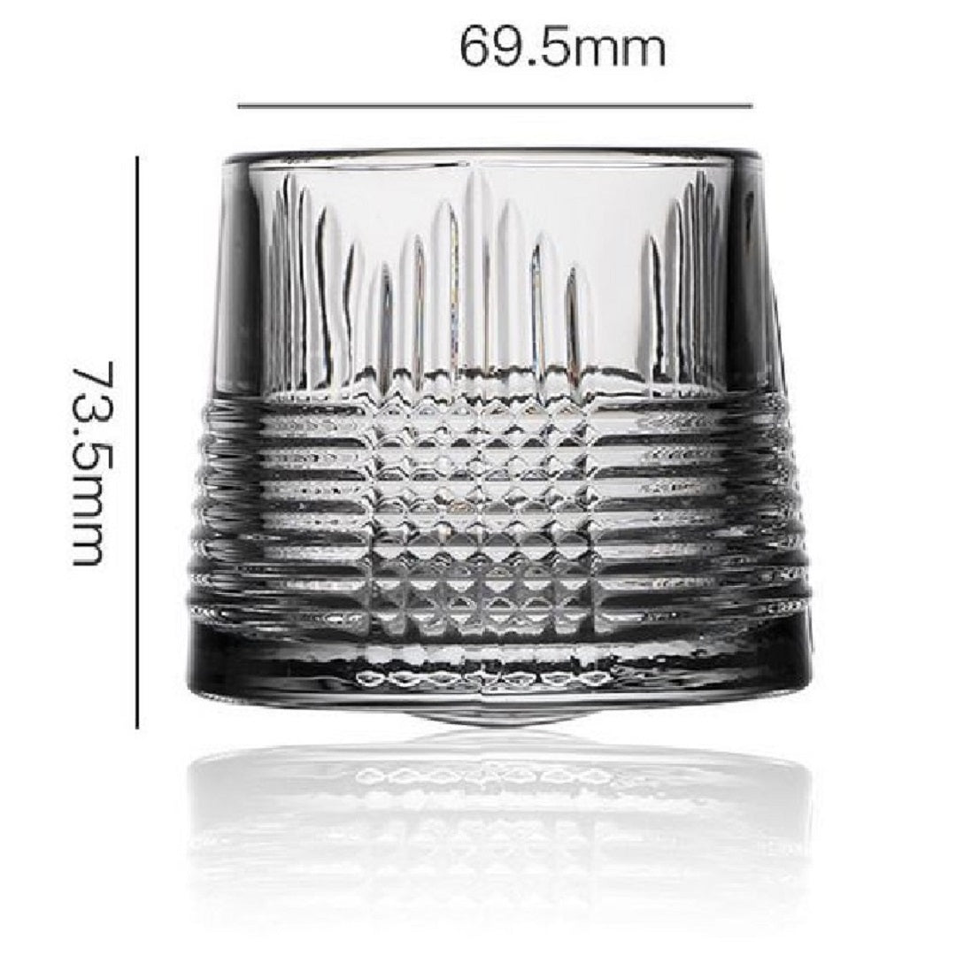 Abstract Spinner Rotating Whiskey Glass,180 ml,Set of 6 melbify shot glasses