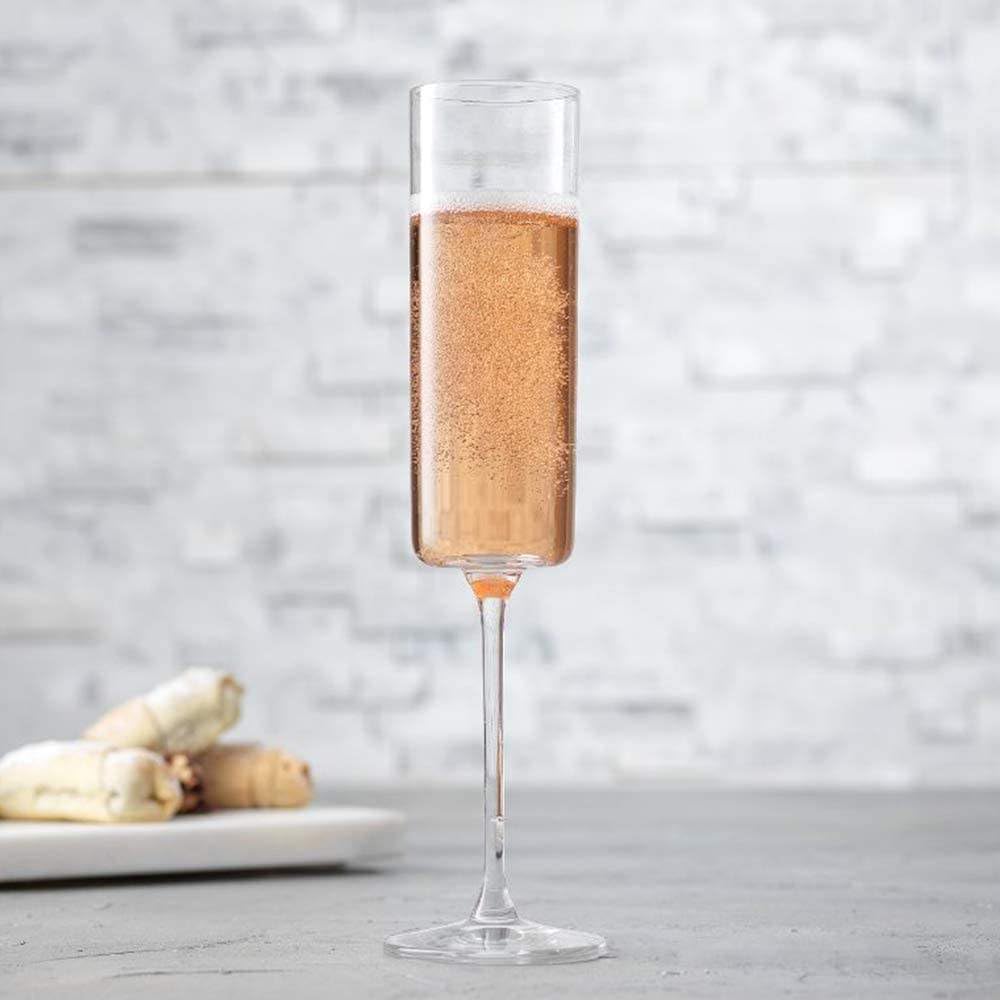 Melbify Cylinder Wine Glasses | 160 ml | Luxury Wine Glassware | Wide Mouth | Designer Wine Glasses | Unique | Crystal Wine Glass Set | Luxury Wine Glass