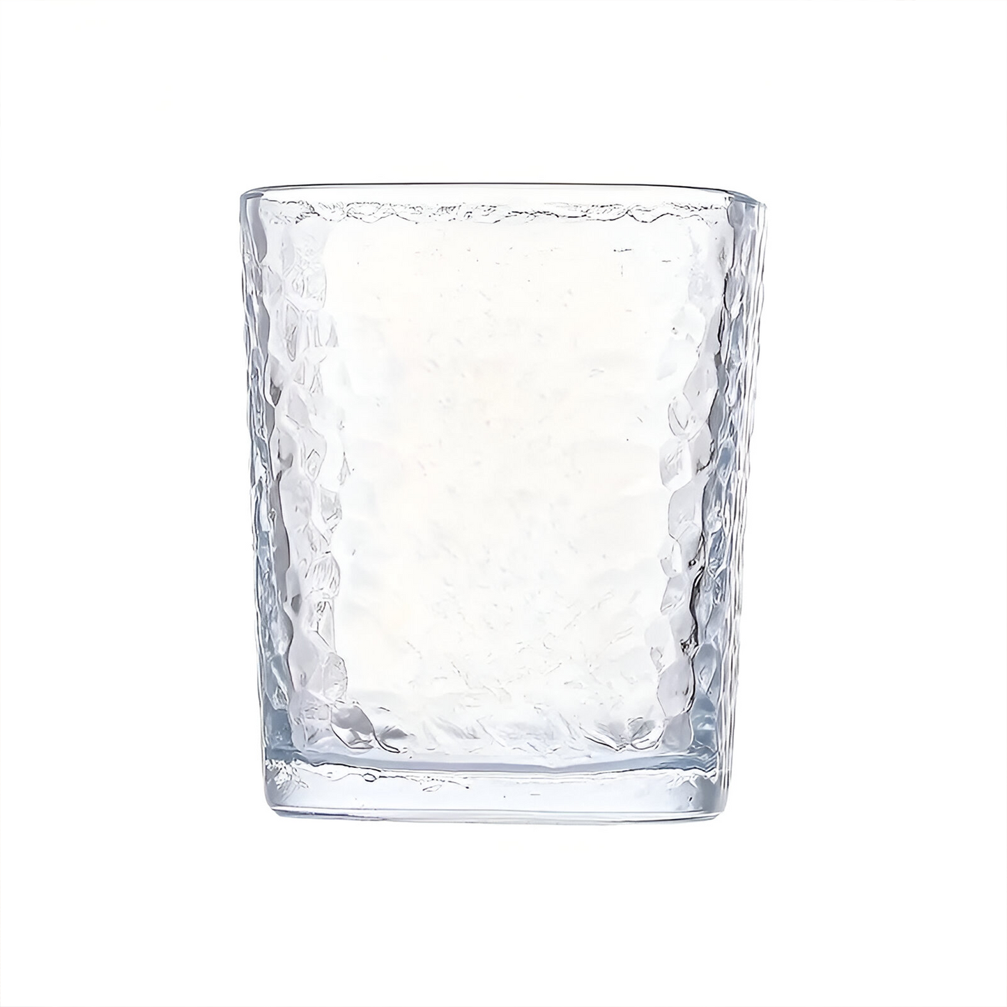 Melbify Japanese Square Hammered Dotted Whiskey Glasses | Volume=370ML | Premium | | Rocks Glasses | Perfect for Whiskey, Scotch, Rum, and Cognac