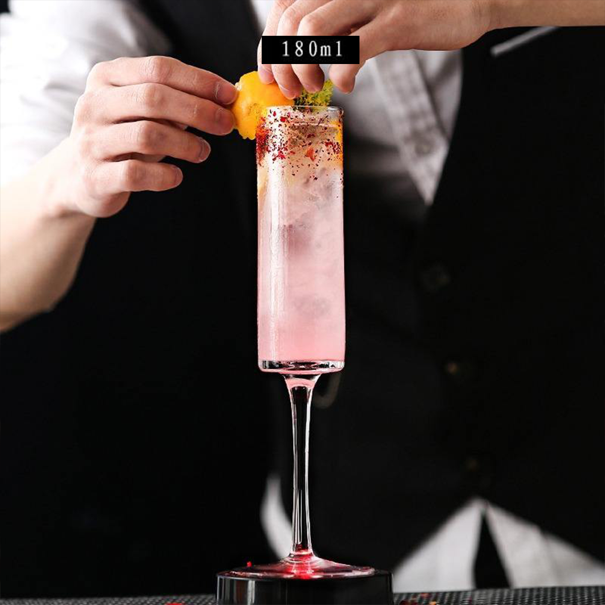 Melbify Cylinder Wine Glasses | 160 ml | Luxury Wine Glassware | Wide Mouth | Designer Wine Glasses | Unique | Crystal Wine Glass Set | Luxury Wine Glass