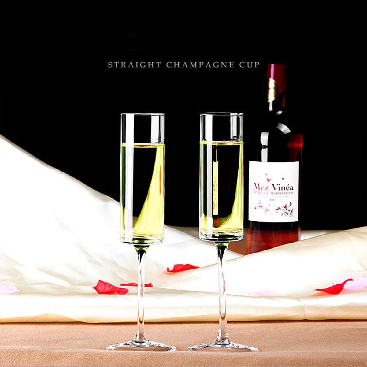 Melbify Cylinder Wine Glasses | 160 ml | Luxury Wine Glassware | Wide Mouth | Designer Wine Glasses | Unique | Crystal Wine Glass Set | Luxury Wine Glass