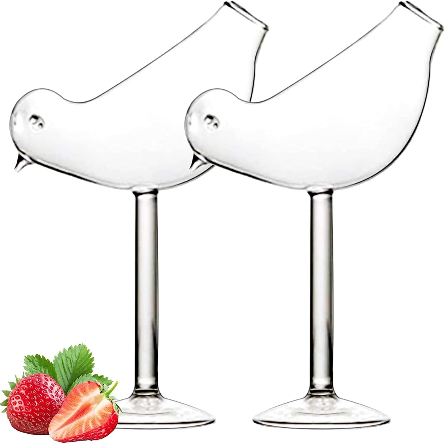 Bird Shaped Cocktail Glass with Straw 300 ml melbify