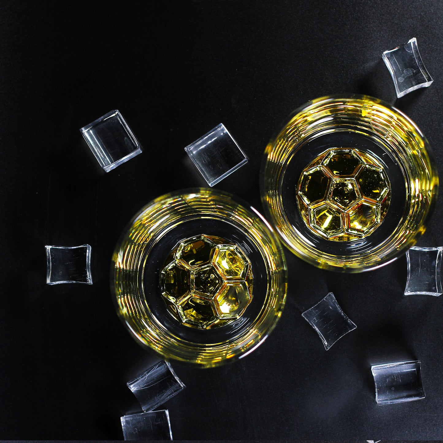 Melbify Football Whiskey Glass | 300 ml | Golden Plated Whiskey Glass| Premium | Unique| Big| Broad | Royal | High end| Expensive| Whiskey Glass Set for Soccer Lovers