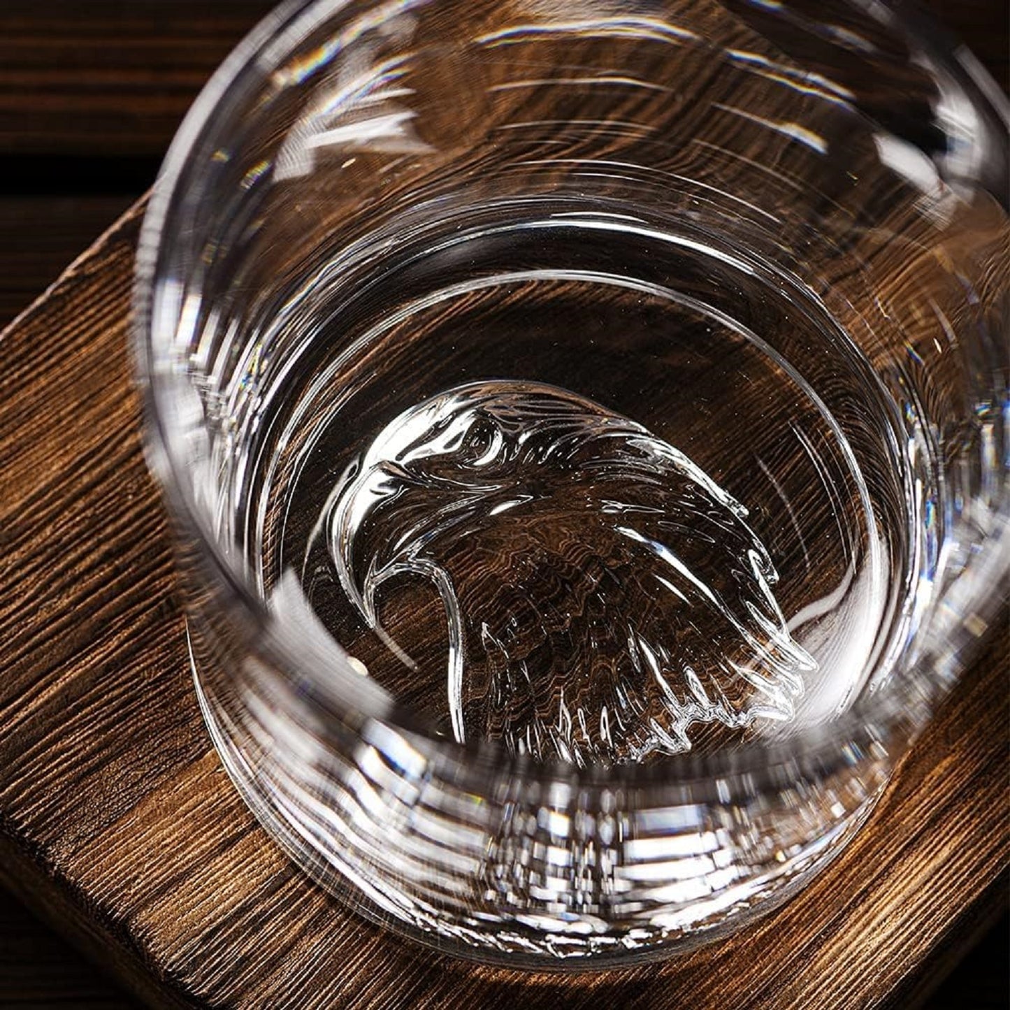 Melbify Plain Eagle Whiskey Glass |300 ml | Animal Whiskey Glass | Old Fashioned Whiskey Glass| Premium | Unique| Big| Broad | Round Whiskey Glass with Thick Bottom