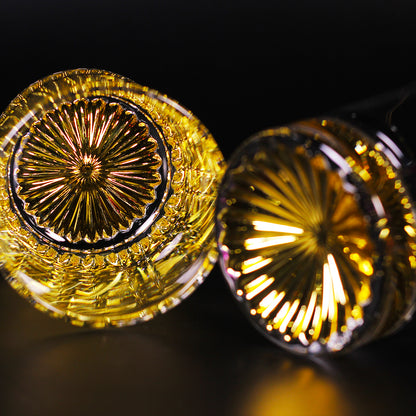 Italian Abstract Gold Petal Whiskey Glass