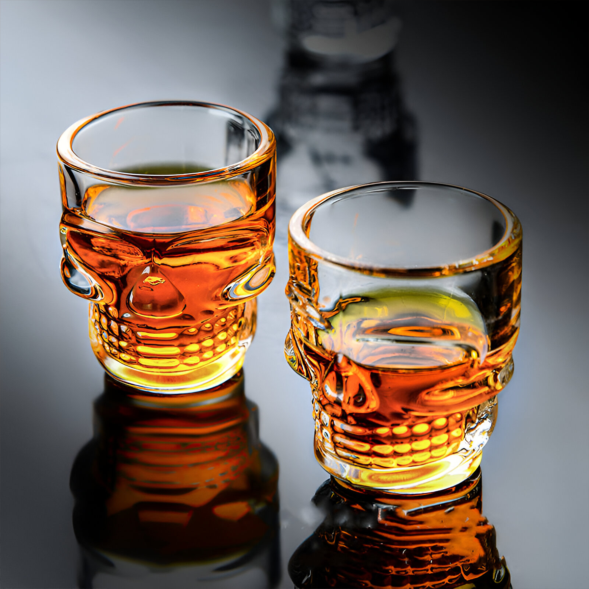 Melbify Skull Shot Glasses | 4 Pack | 25ml | Tequila, Vodka, Jagermeister Shot Glasses Set | Party Favors | Gift Set