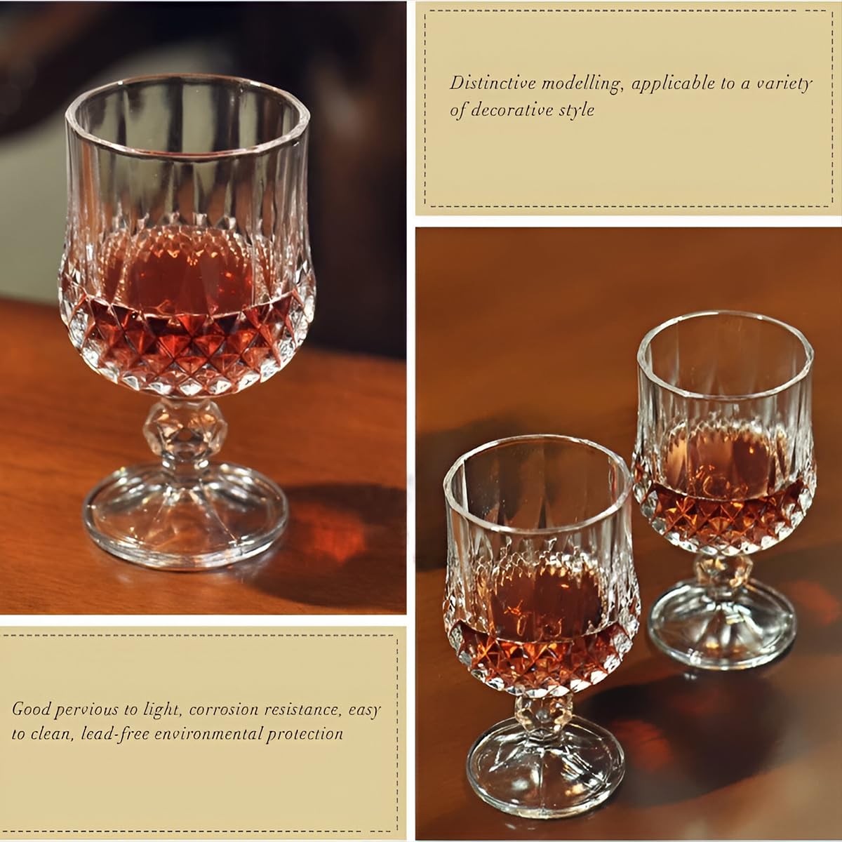 Melbify Diamond Cut Brandy Snifter | 180 ml | Cognac | Tulip Glass | Crystal, Luxury, Large, Elegant, Old Fashioned