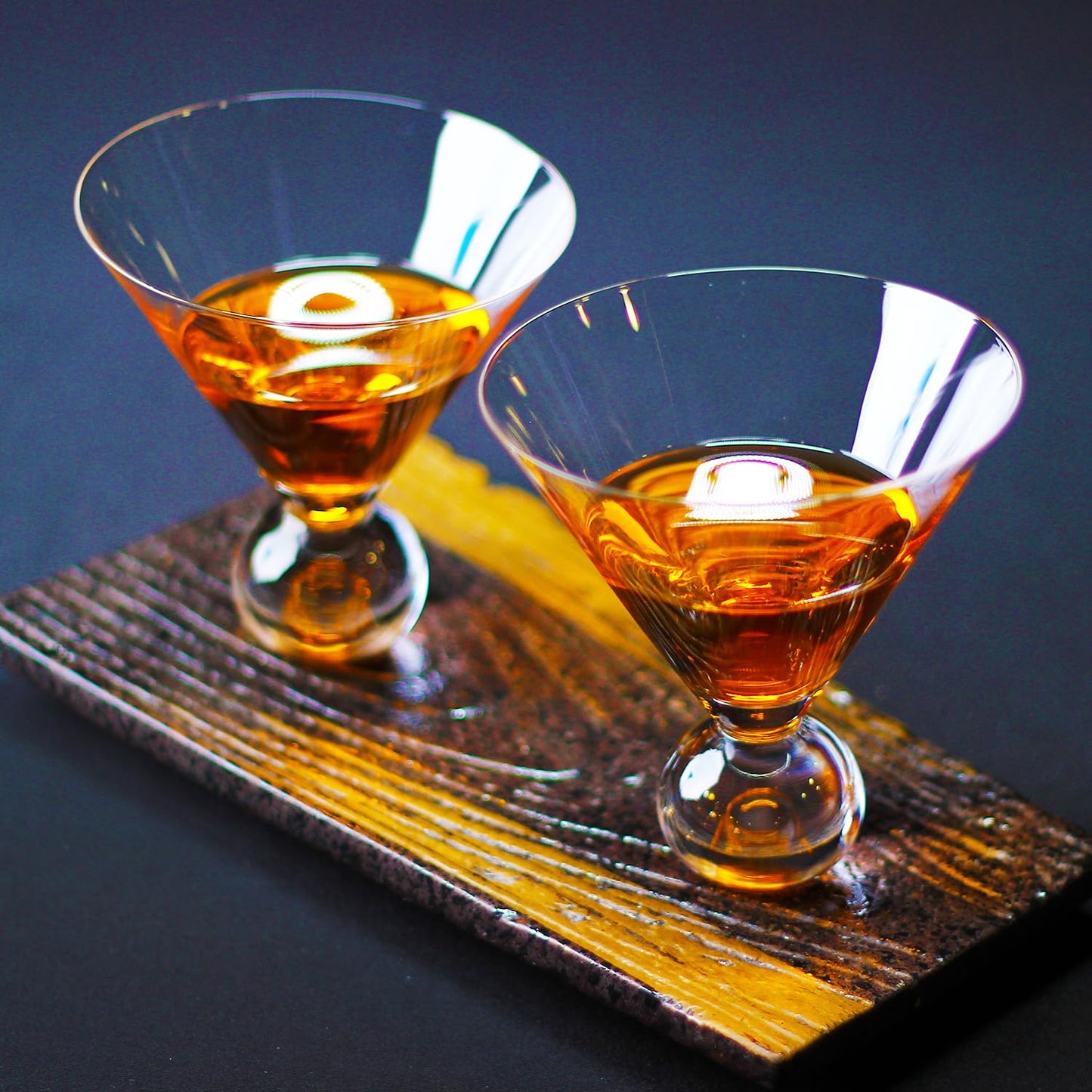 Luxury Plain Ball Martini Glasses | 270ml | Crystal Wine Glass Set | Stemless Wine Glasses | Wide Mouth Wine Glasses| Fancy Wine Glassware | Designer Wine Glasses | Unique Martini Glasses