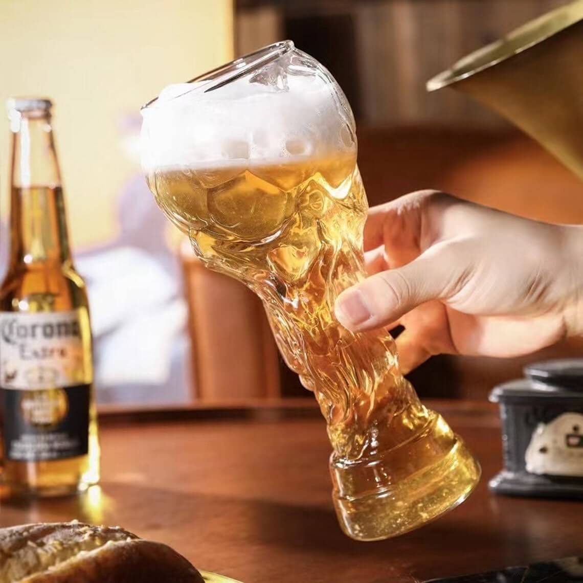 Football Trophy Beer Mug,Set of 2 ,450 ML melbify