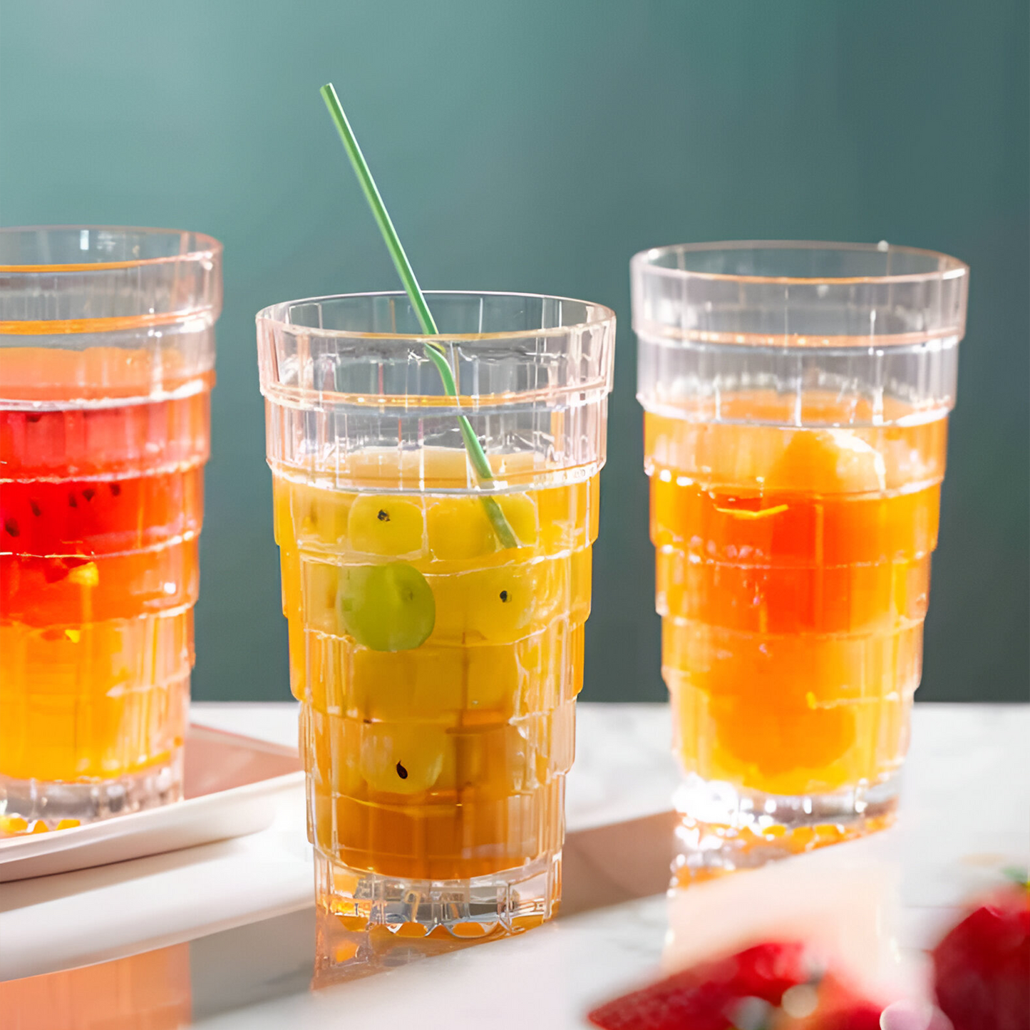 Melbify Step Mojito Whiskey Glasses Gift Set | Capacity | Set of 6 | Crystal Luxury Stack Highball Tumbler Glasses | Ideal for wedding gifts, anniversary, VIP and corporate gifts