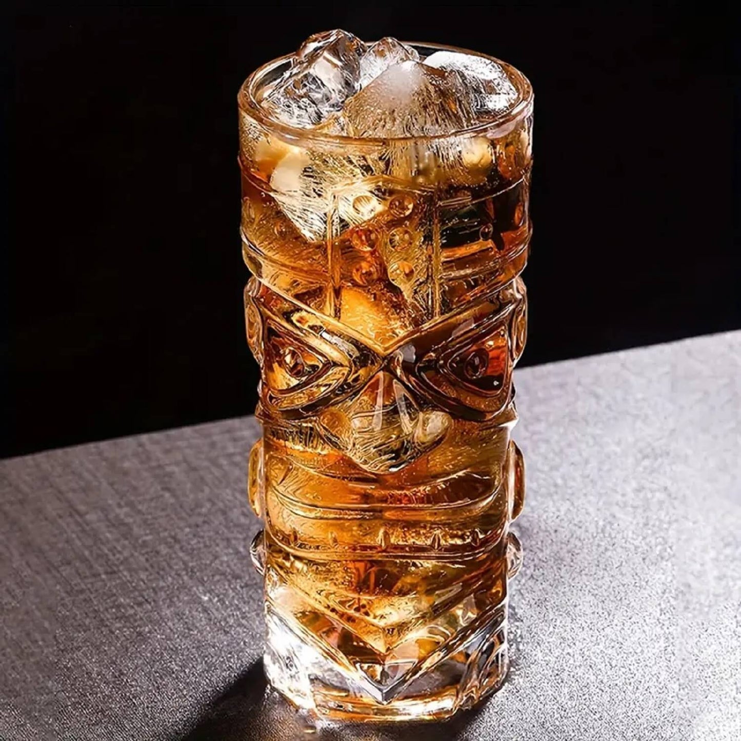 Melbify Tikki Cocktail Glasses | 350 ml | Highball Cocktail Glass | Tall Glasses for Cocktail | Long Cocktail Glass | Tikki Mojito Cocktail Glass