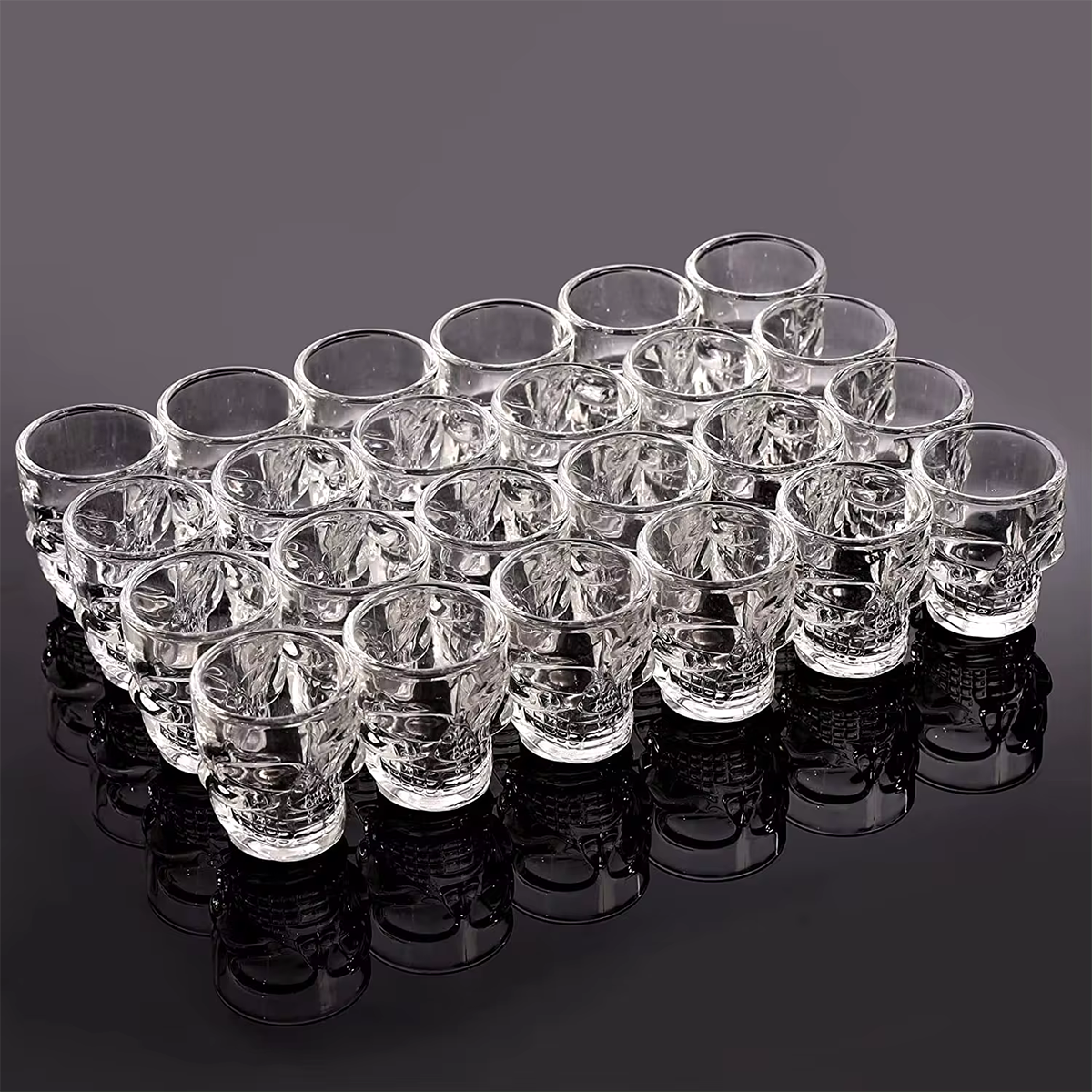 Melbify Skull Shot Glasses | 4 Pack | 25ml | Tequila, Vodka, Jagermeister Shot Glasses Set | Party Favors | Gift Set