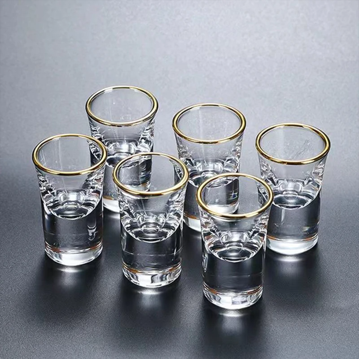 Luxury Gold Rim Shot Glasses | 50ml | Tequila Glasses | Vodka Shot Glass Set | Jagermeister Shot Glasses| Party Shot Glasses