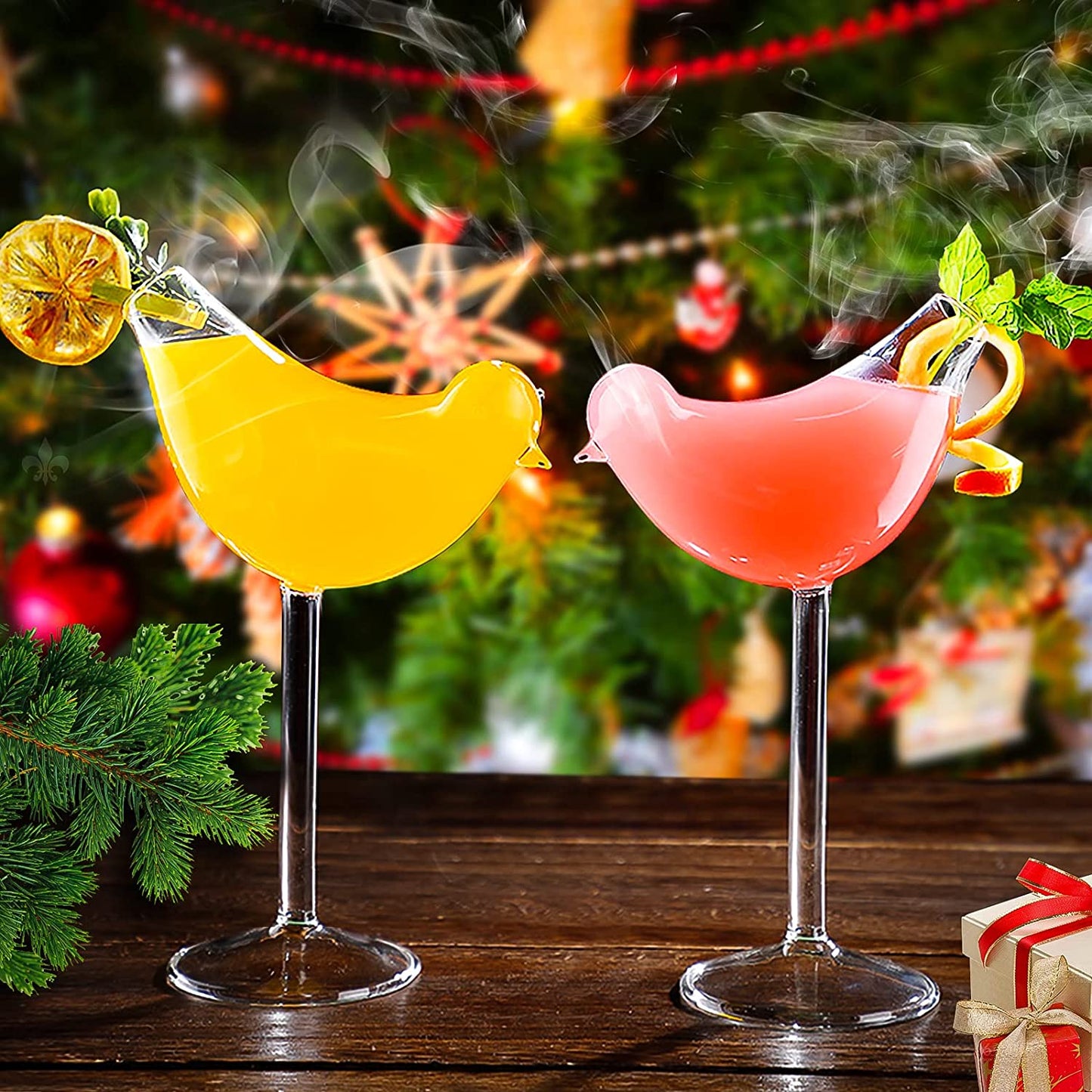 Bird Shaped Cocktail Glass with Straw 300 ml melbify
