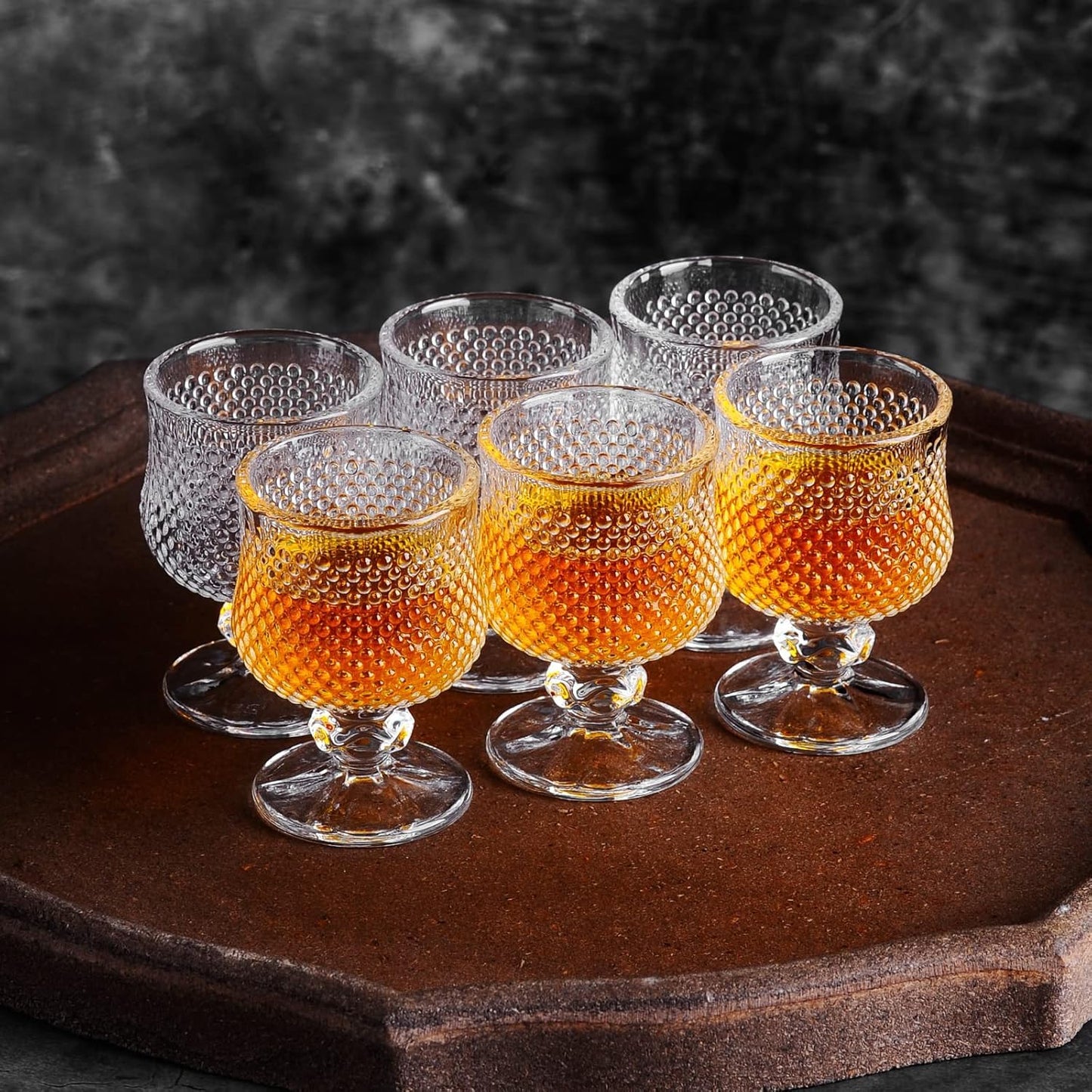 Melbify Crystallite Brandy Snifter Glasses | 180 ml | Cognac, Brandy Balloon, Tulip Glasses | Large, Elegant, Old Fashioned Crystal Barware