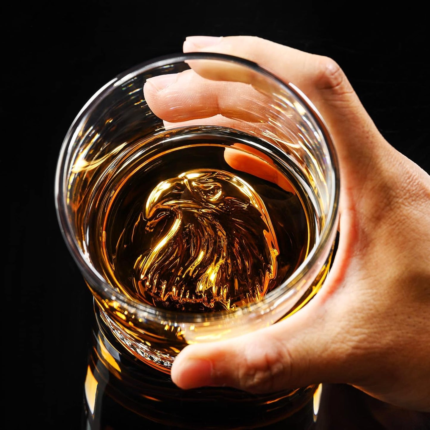 Melbify Plain Eagle Whiskey Glass |300 ml | Animal Whiskey Glass | Old Fashioned Whiskey Glass| Premium | Unique| Big| Broad | Round Whiskey Glass with Thick Bottom