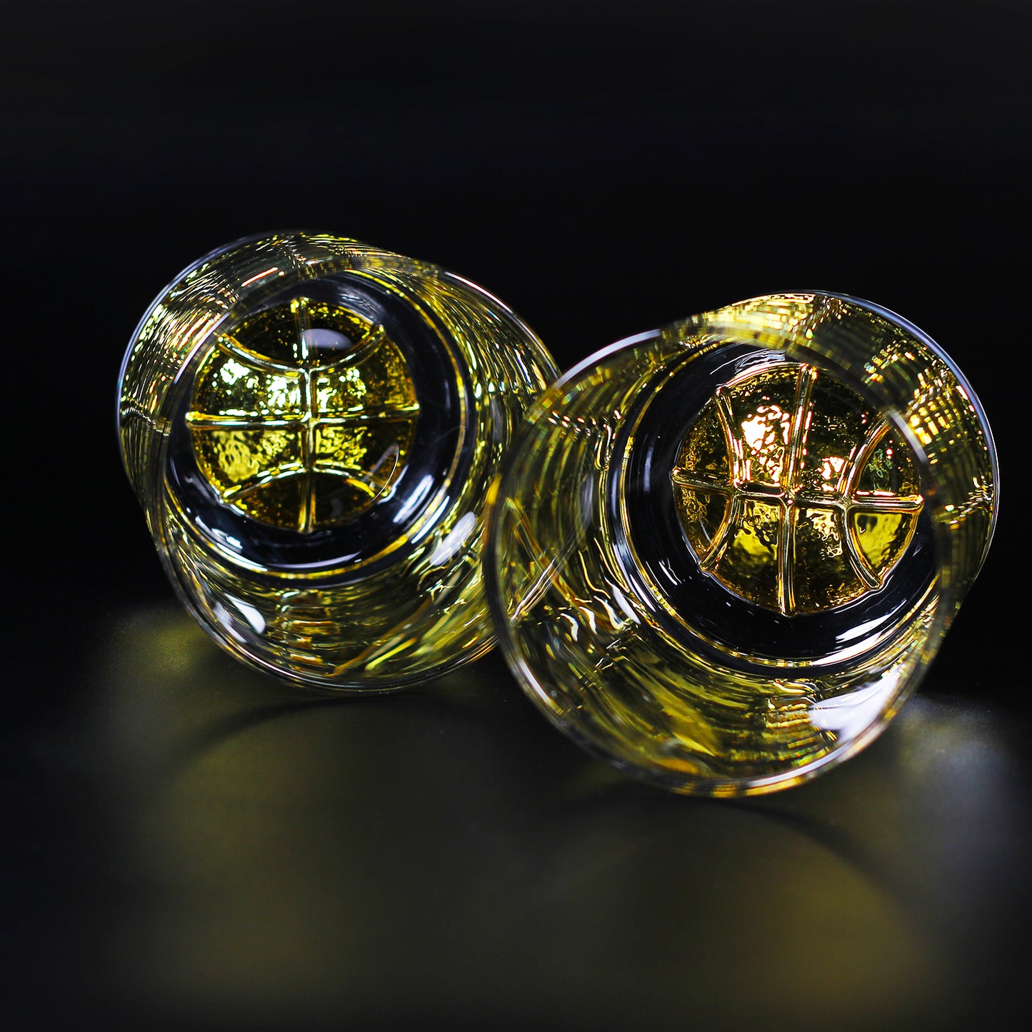 Melbify Basket Ball Whiskey Glass | 300 ml | Golden Plated Whiskey Glass| Premium | Unique| Big| Broad | Royal | High end| Expensive| Whiskey Glass Set for Basket Ball Lovers