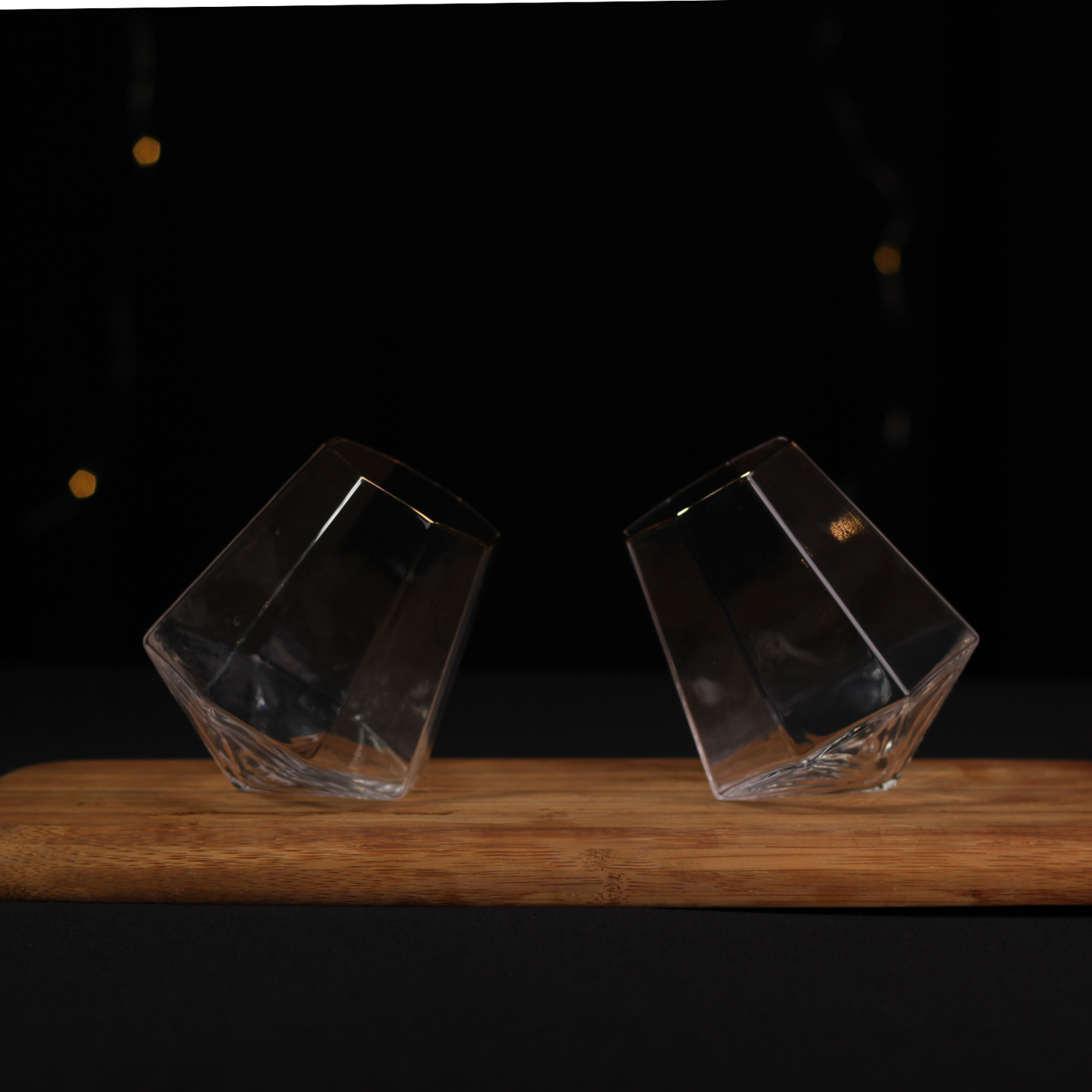 Melbify Prism Shaped Spinner Whiskey Glasses | Volume=320ml | Premium Crystal Glass | Perfect for Whiskey, Scotch, Rum, and Cognac