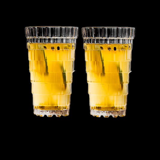 Melbify Step Mojito Glasses | Volume=350ML | Crystal Luxury Stack Highball Tumbler Glasses | Cocktail Glasses | Perfect for Mojitos, Cocktails, Juice,Water, Icetea & Mixed Drinks