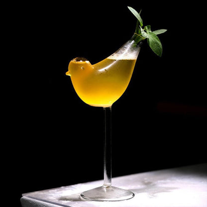 Bird Shaped Cocktail Glass with Straw 300 ml melbify
