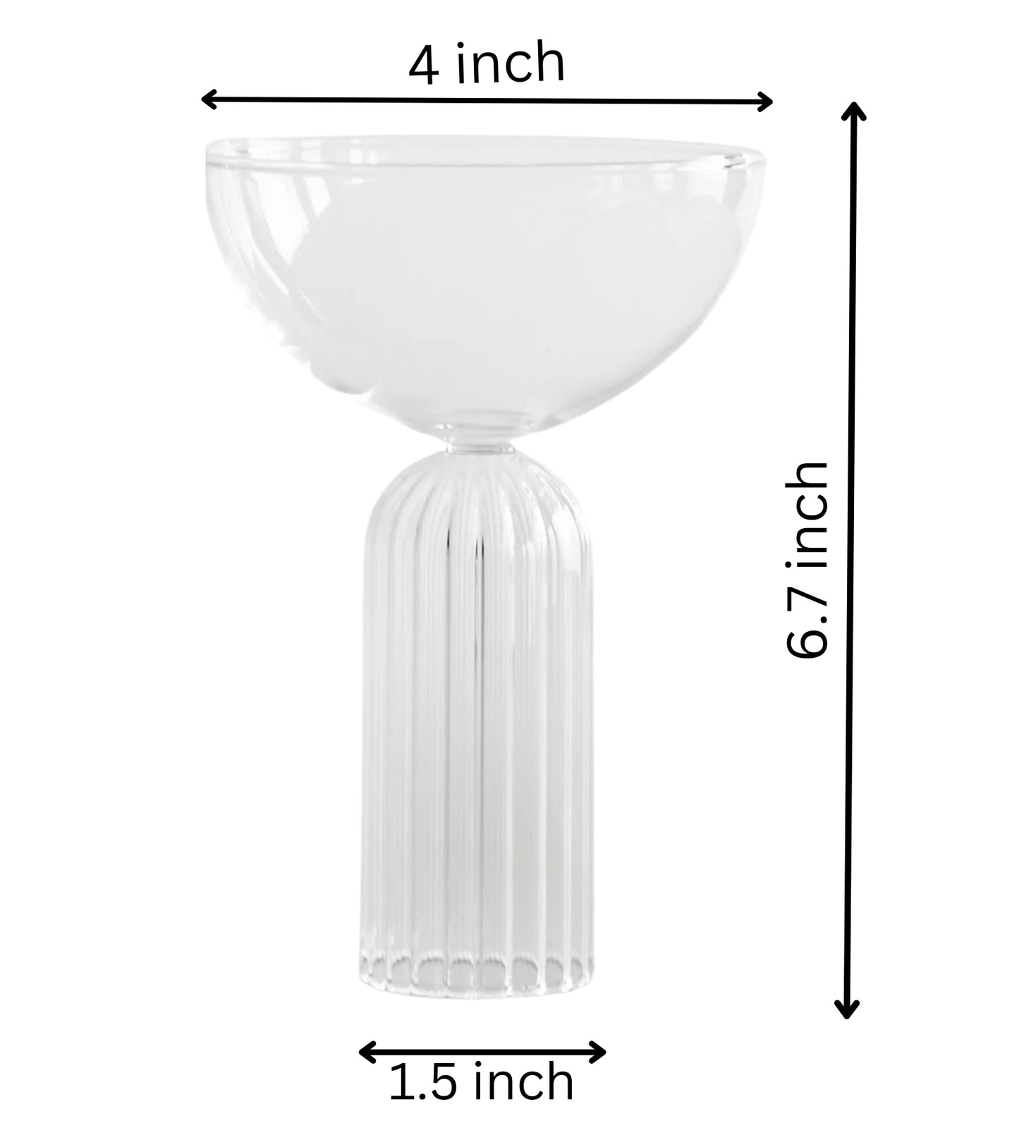 Ribbed Stem Cocktail Glass 250 ML melbify