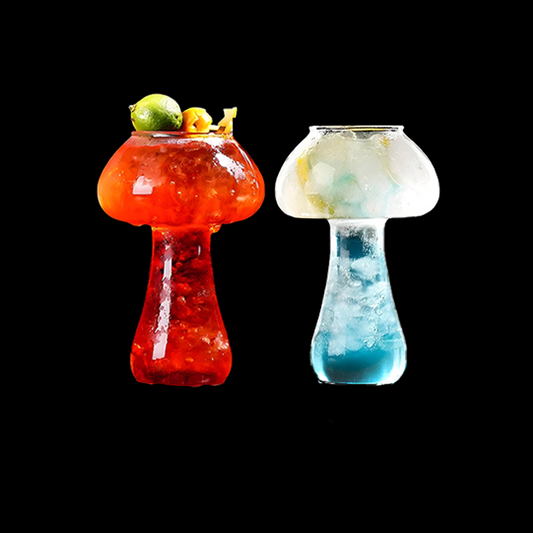 Melbify Mushroom Cocktail Glass with Free Straw | 300 ML | Fancy | Creative | Designer | Unique | Stylish | Quirky Cocktail Glass