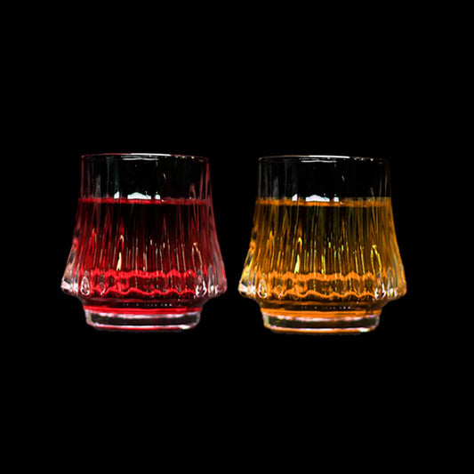 Melbify Japanese Whiskey Glasses | 180 ML | Fuji Whiskey Glasses | Ribbed | Textured| Good | Perfect Snifter Whiskey Glass| Rum Glass